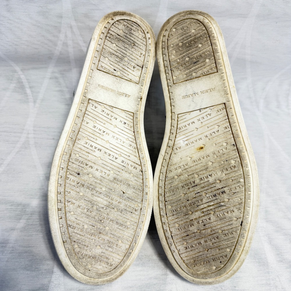 Alex Marie Wrenna Floral Pearl Stud Embellished Leather Platform Sneakers sz 7.5 - Picture 10 of 10